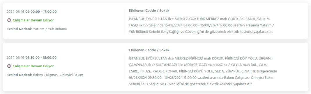 İstanbullular dikkat! Bugün bu ilçelerde elektrikler kesilecek 16